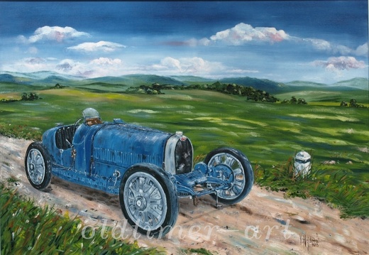 Bugatti A35, olejomalba 70 x 50cm, prodáno