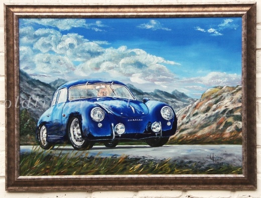 Porsche 363, olejomalba 70 x 50cm, prodáno