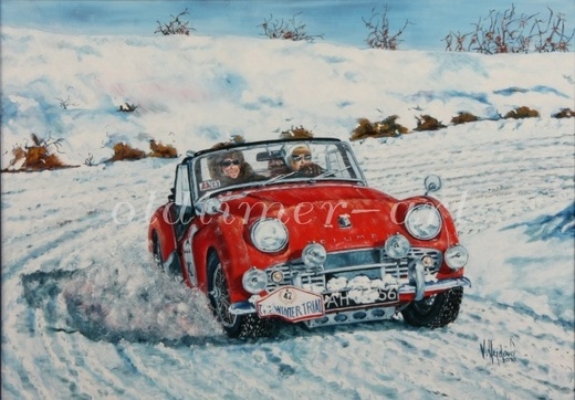Triumph na sněhu, olejomalba 70 x50cm, prodáno