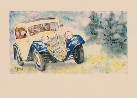 Zetka Z4 III.serie, akvarel A3, prodáno